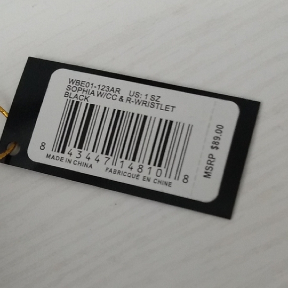 Bebe Sophia Black Crossbody Quilted Chevron Chain Strap Card Holder Tassel - Picture 4 of 13